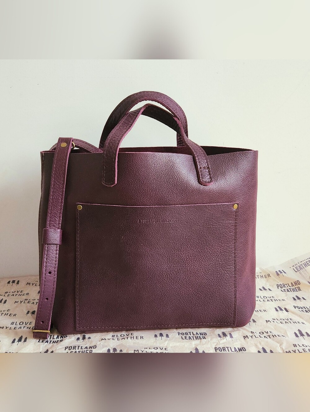 Portland Leather Medium Crossbody Tote